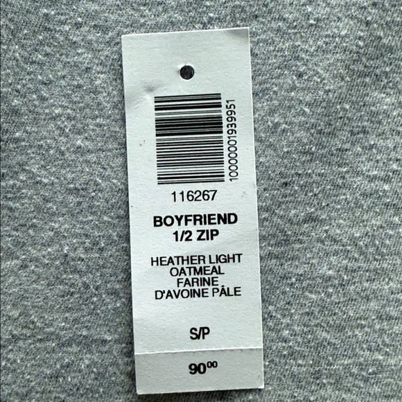 Aritzia Cream 1/4 Zip-Up Sweater in boyfriend fit in small - Picture 8 of 8